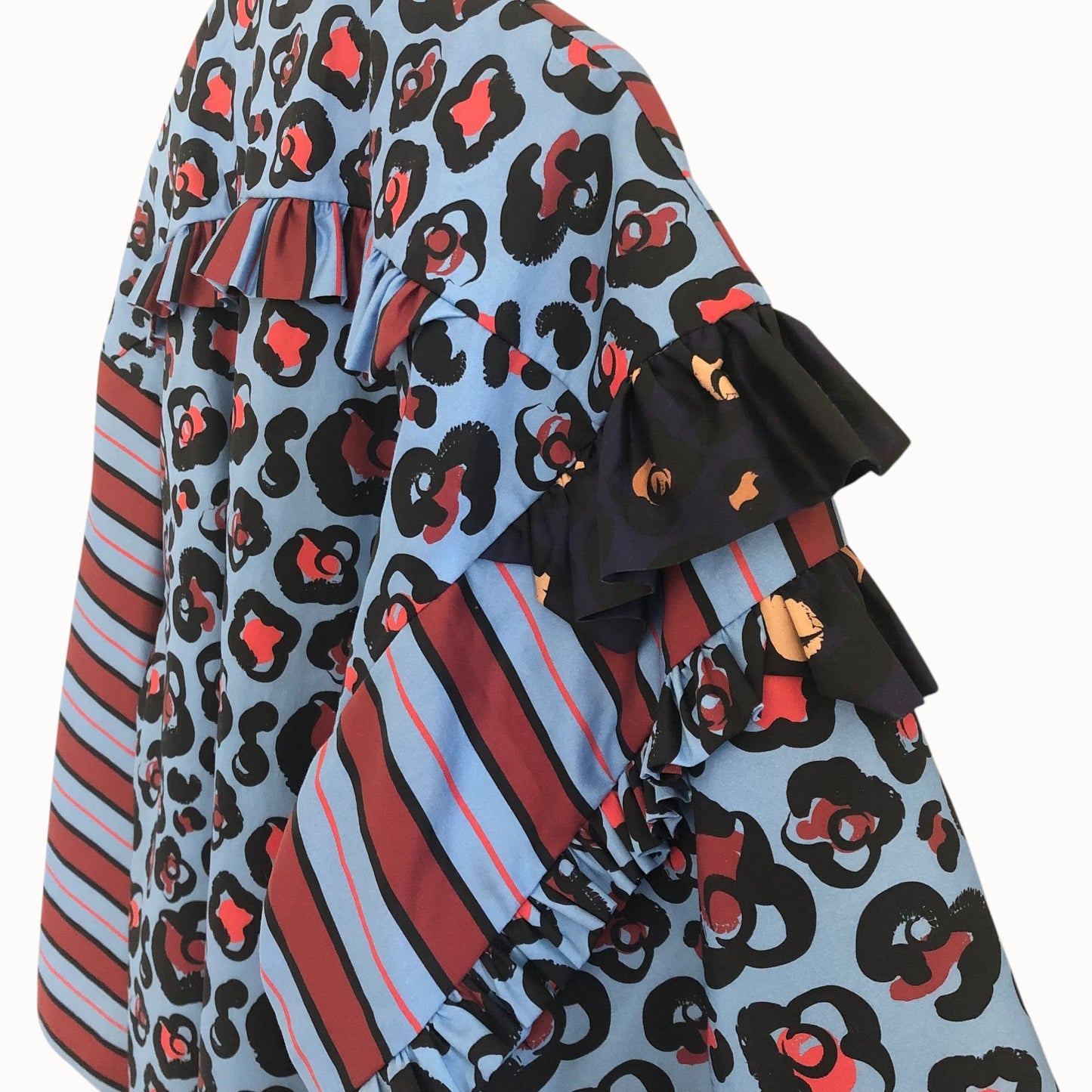 One-of-a-Kind Mixed-Pattern Frill Haori