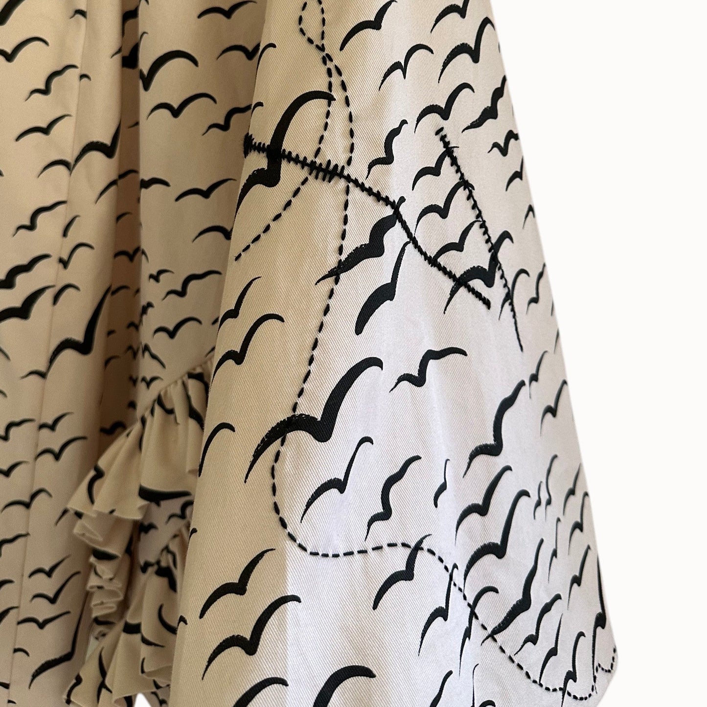 Kamome Embroidered Haori / Ivory & Black – No.01
