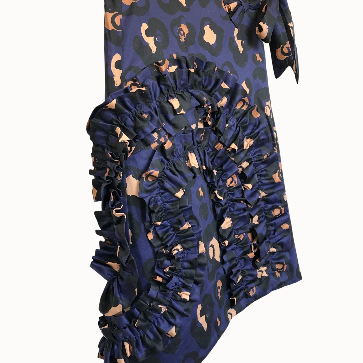 Hana Leopard Wrap Skirt Navy