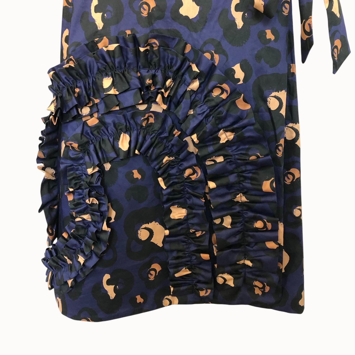 Hana Leopard Wrap Skirt Navy