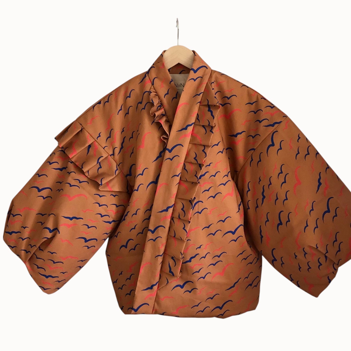 Kamome Pattern Padded Hanten Jacket