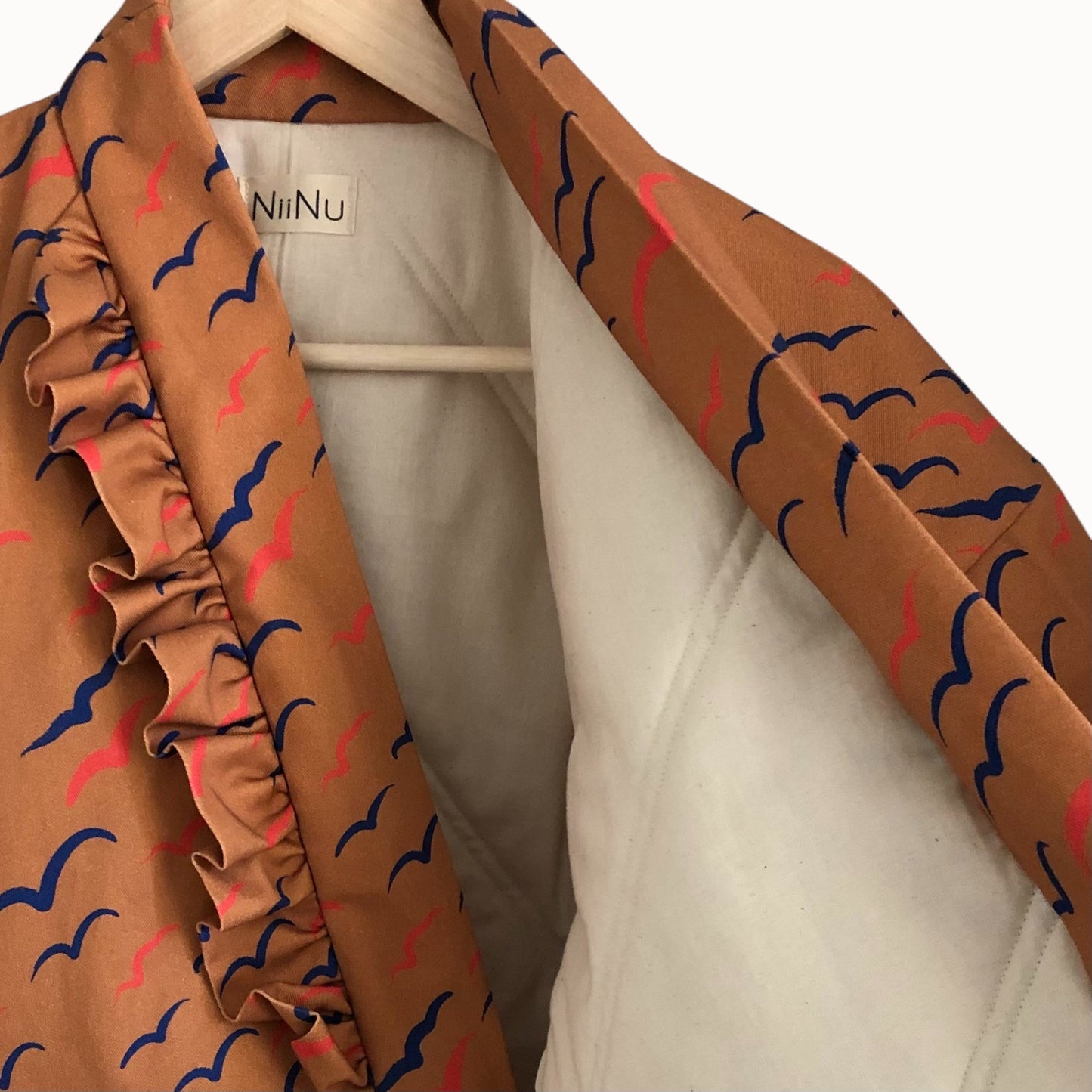 Kamome Pattern Padded Hanten Jacket