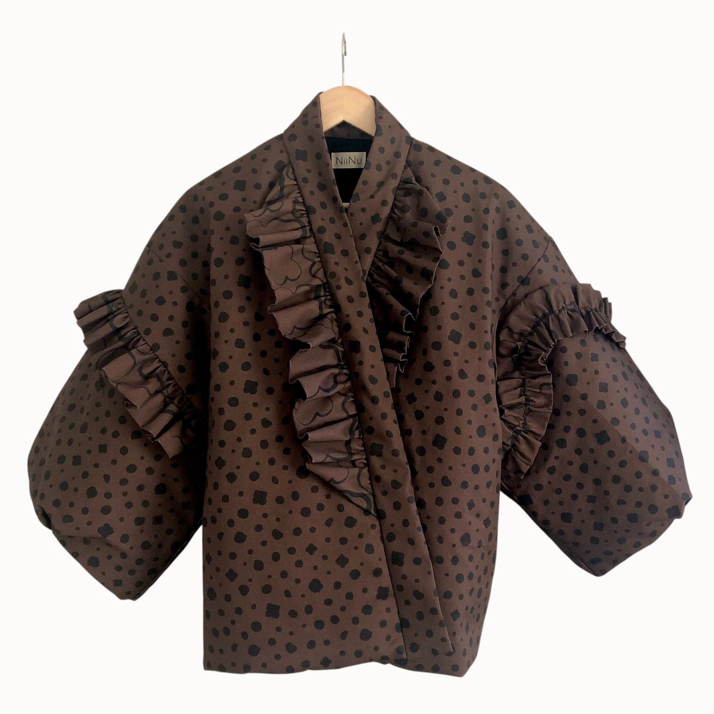 Mixed-Pattern & Padded Hanten Jacket