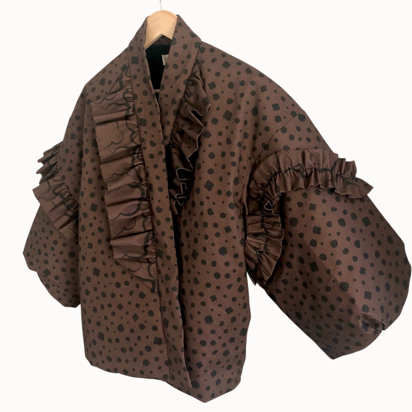 Mixed-Pattern & Padded Hanten Jacket
