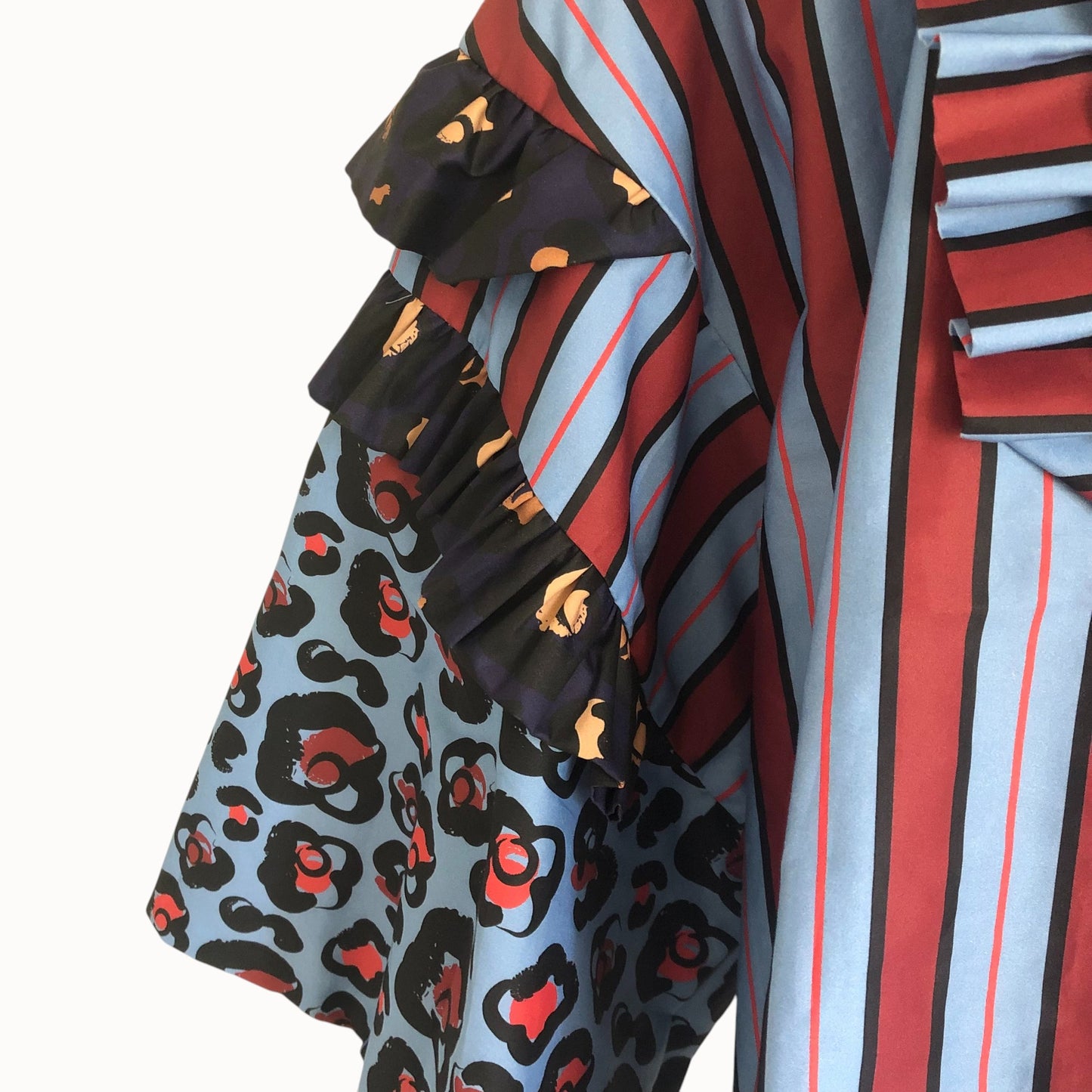 One-of-a-Kind Mixed-Pattern Frill Haori