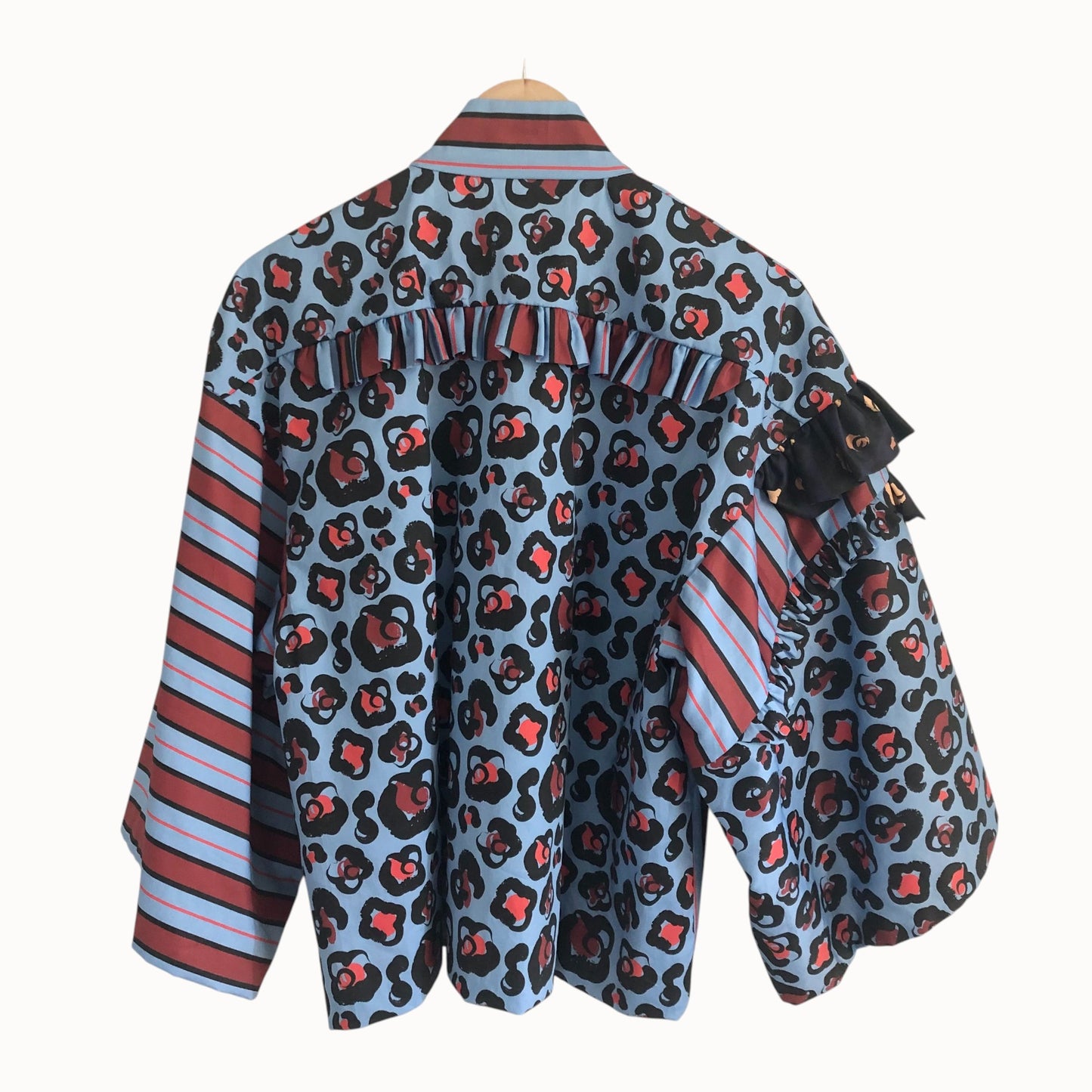 One-of-a-Kind Mixed-Pattern Frill Haori