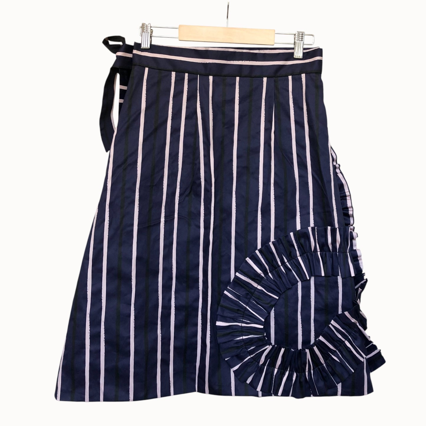 Ocean Stripe Wrap Skirt Navy