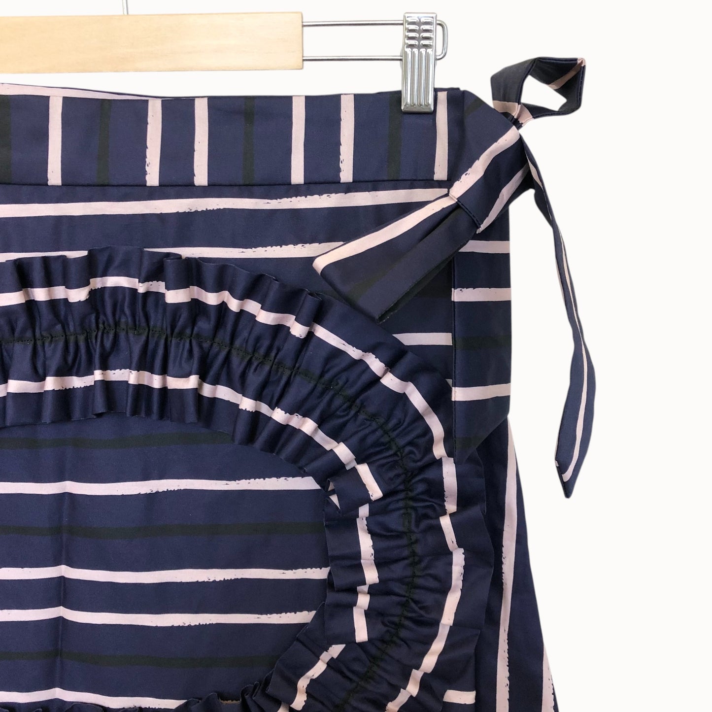 Ocean Stripe Wrap Skirt Navy