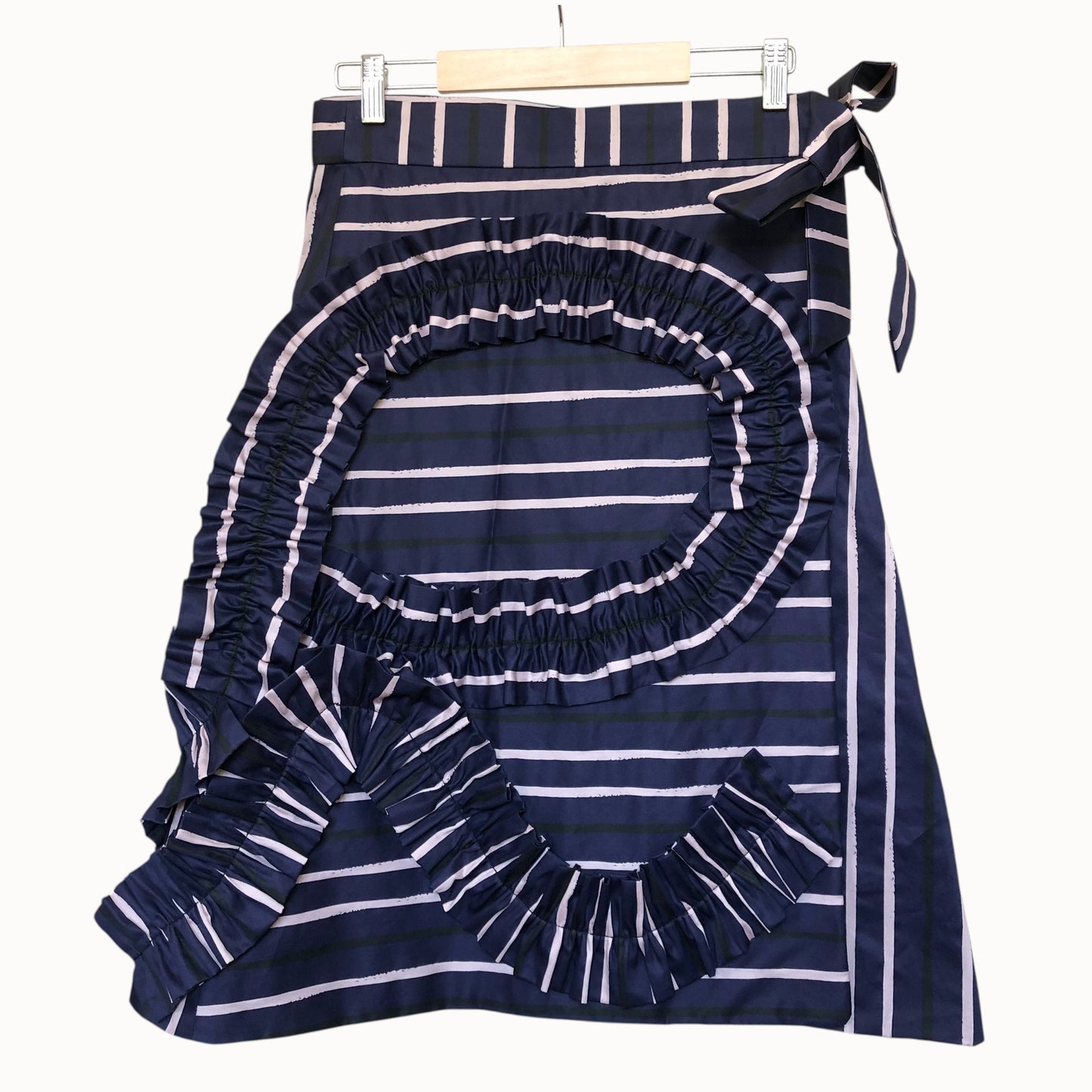 Ocean Stripe Wrap Skirt Navy
